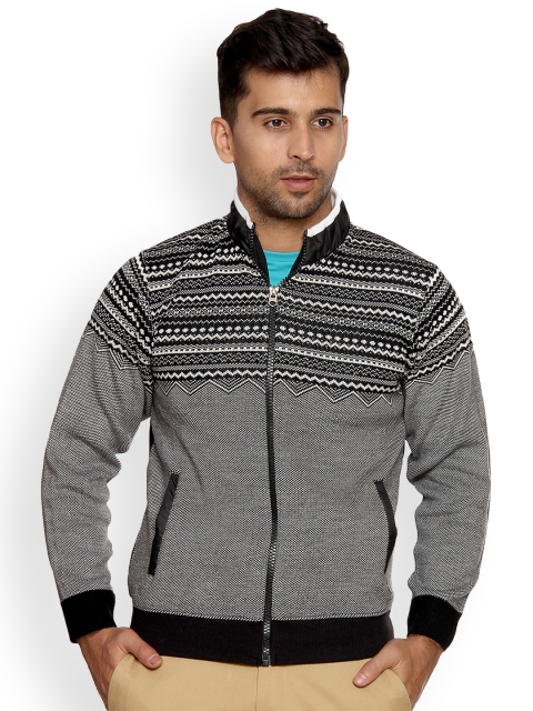 

Duke Men Grey Self Design Sweater