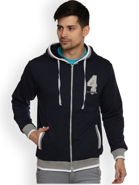 

Duke Men Navy Solid Hooded Sweatshirt, Navy blue