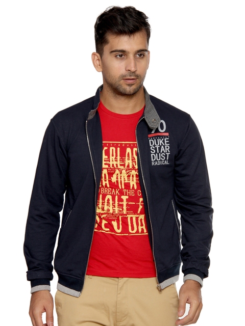 

Duke Men Navy Blue Solid Sweatshirt