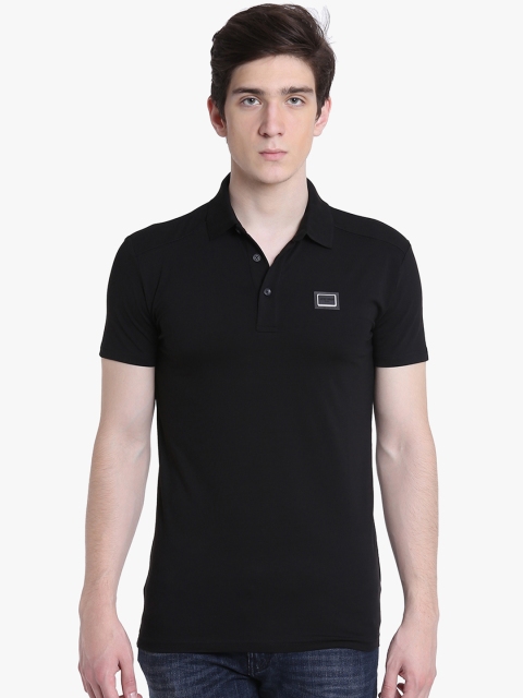 

Antony Morato Men Black Solid Polo Collar T-shirt