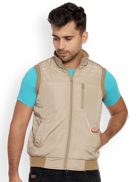 

Duke Men Beige Solid Padded Jacket