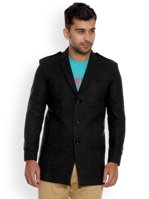 

Duke Men Charcoal Solid Tailored Jacket