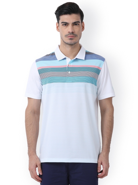 

Puma Men White Striped Polo Collar T-shirt