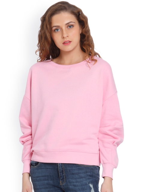 

ONLY Women Pink Solid Pullover