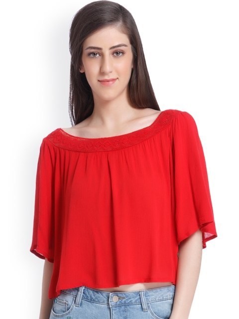 

ONLY Women Red Solid Top
