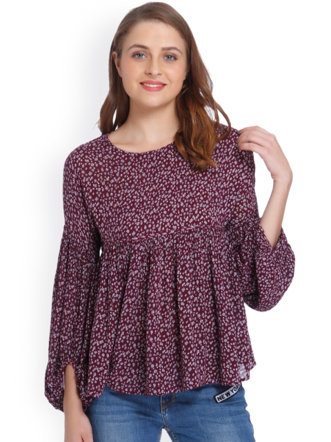 

ONLY Women Purple Printed Top