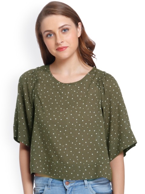 

ONLY Women Green Printed Top