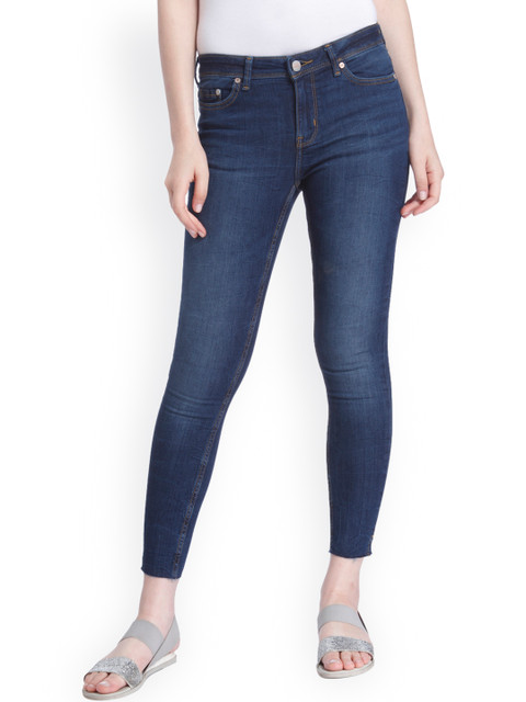 

ONLY Women Blue Slim Fit Mid-Rise Clean Look Stretchable Jeans