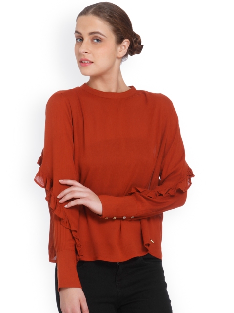 

ONLY Women Rust Solid Top