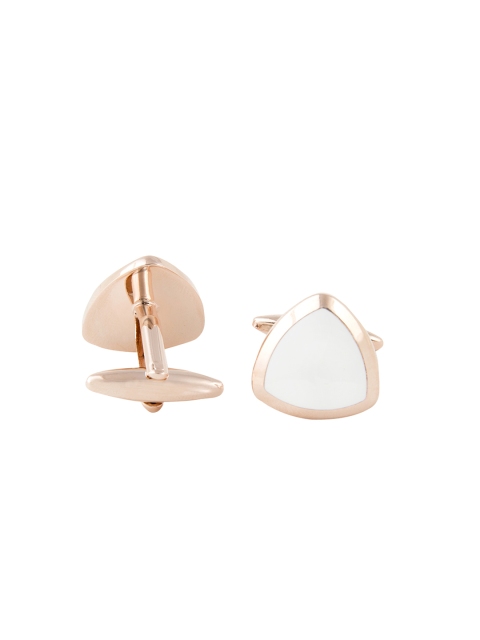 

Tossido Gold-Toned & White Triangular-Shaped Button Cufflinks