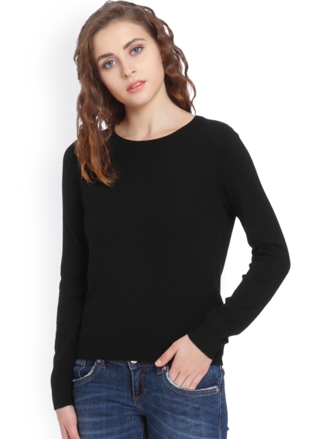 

ONLY Women Black Solid Styled Back Top