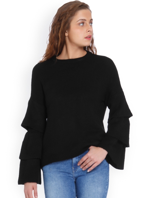 

ONLY Women Black Solid Pullover