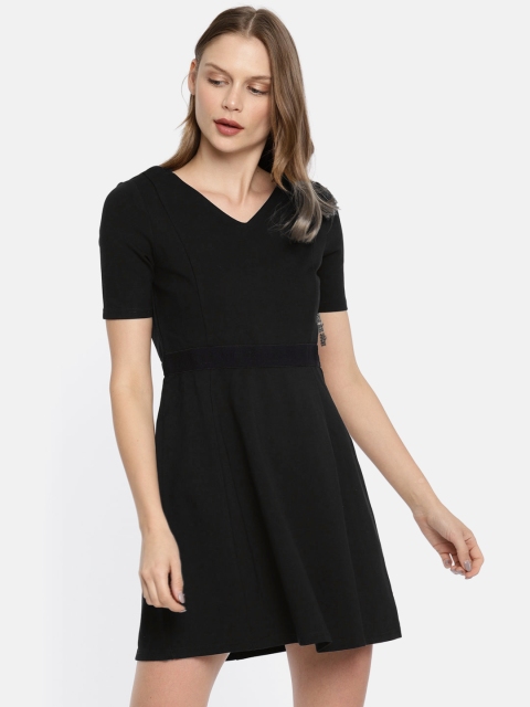 

ONLY Women Black Solid A-Line Dress