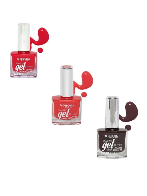 

Deborah Milano Set of 3 Nail Lacquer, Red