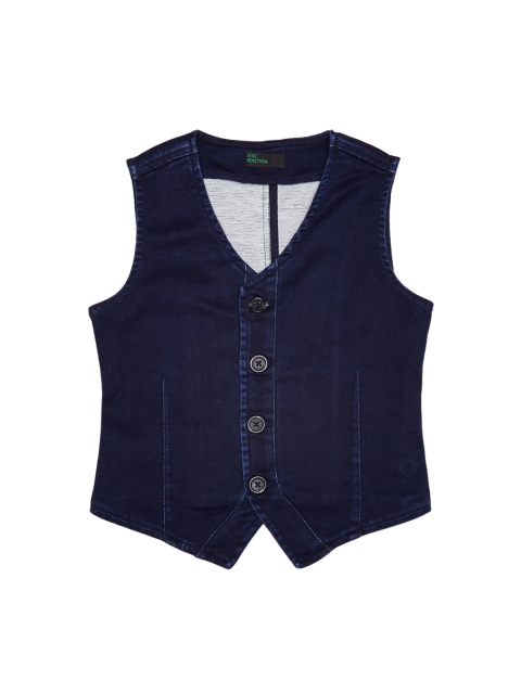 

United Colors of Benetton Blue Pure Cotton Waistcoat