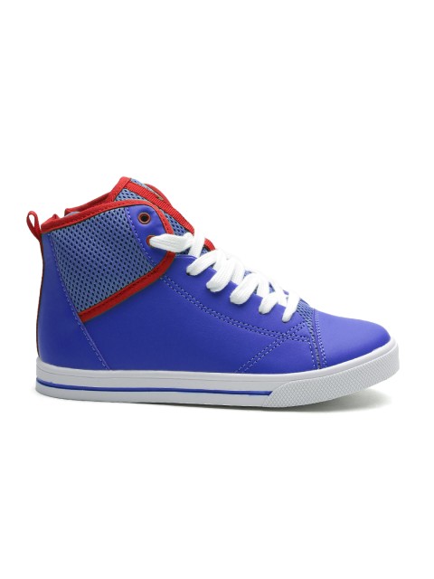 

United Colors of Benetton Boys Blue Solid Mid-Top Sneakers