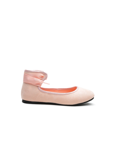 

United Colors of Benetton Girls Pink Solid Tie-Up Ballerinas