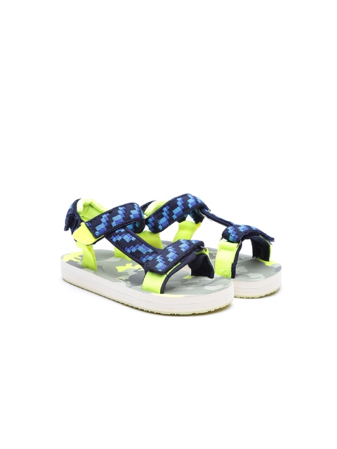 

United Colors of Benetton Boys Blue & Black Patterned Comfort Sandals