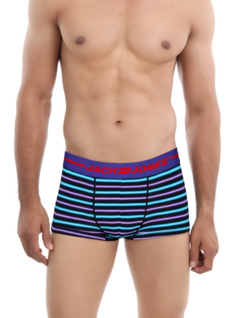 

Jack & Jones Black & Lavender Striped BRAZILIAN Trunks 1953875001, Blue