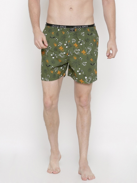 

Jack & Jones Olive Printed Pure Cotton Boxers 1954491001
