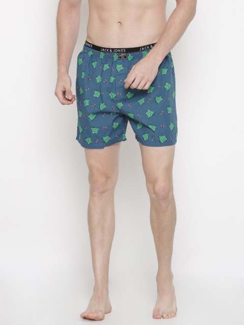 

Jack & Jones Men Blue Printed Pure Cotton Boxers 1954483001