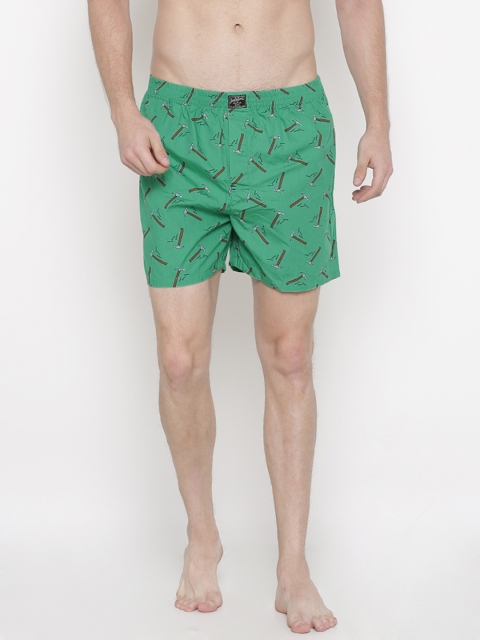 

Jack & Jones Men Green Printed Pure Cotton Boxers 1954481001