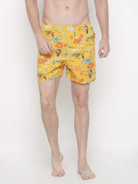 

Jack & Jones Yellow Printed Pure Cotton Boxers 1954478001