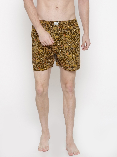 

Jack & Jones Men Yellow Printed Pure Cotton Boxers 1954483001