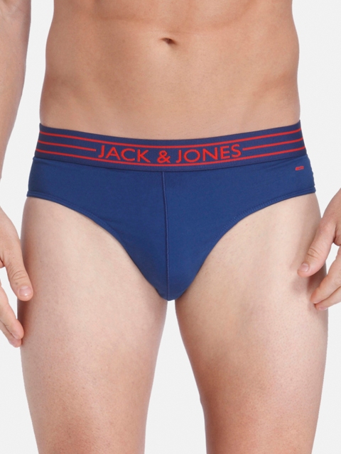 

Jack & Jones Men Blue & Green Printed Basic Briefs 1955177011
