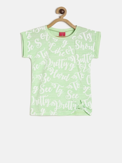 

Tiny Girl Girls Green Printed Round Neck T-shirt