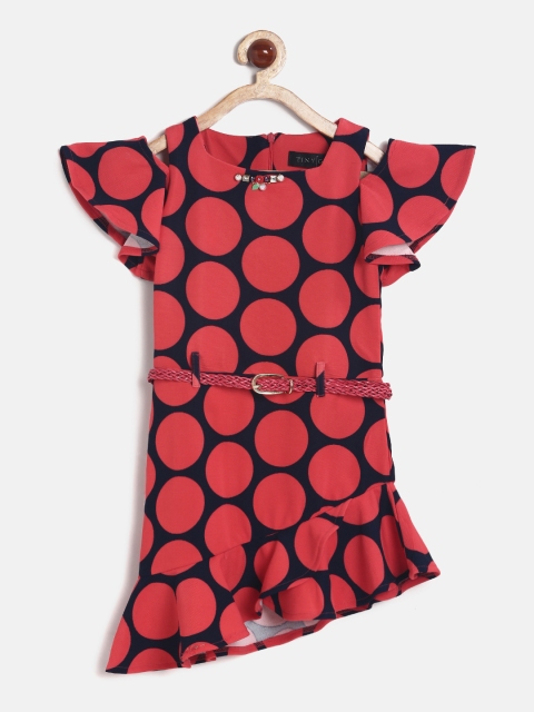 

Tiny Girl Red & Black Printed Shift Dress