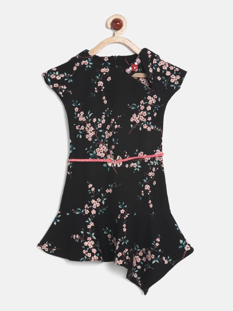 

Tiny Girl Black Printed A-Line Dress