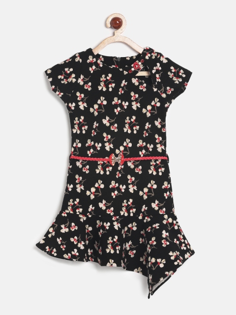 

Tiny Girl Black Printed A-Line Dress