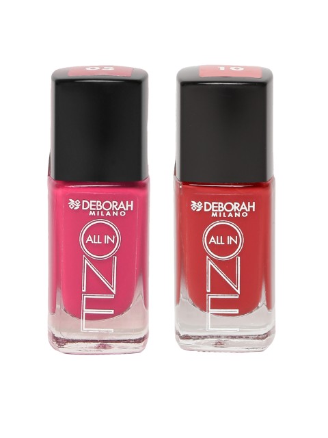 

Deborah Milano Set of 2 All In One Nail Polishes, Pink