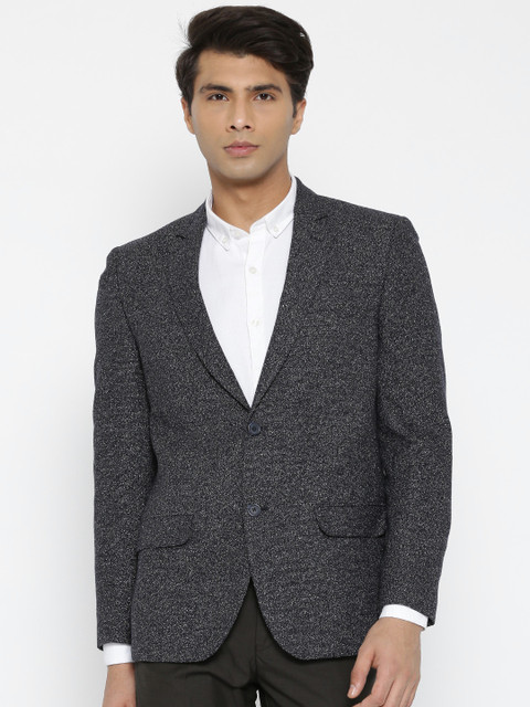 

Arrow Navy Men Single-Breasted Patterned Body Regular Tailored Fit Formal Blazer, Navy blue