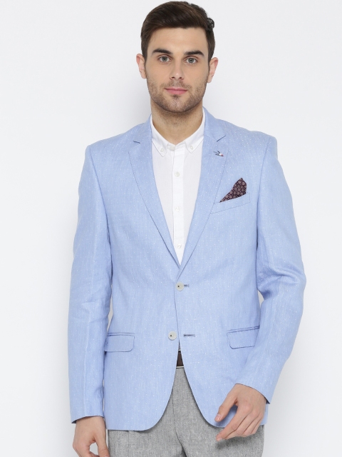 

Arrow Blue Patterned Regular Tailored Fit Linen Single-Breasted Semiformal Blazer