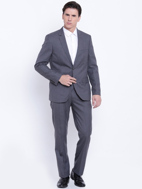 Arrow Men Charcoal Grey Tailored Fit Single-Breasted Formal Suit