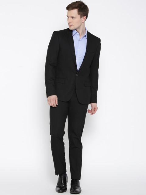 

Arrow New York Men Black Regular Zero Calorie Fit Single-Breasted Formal Suit