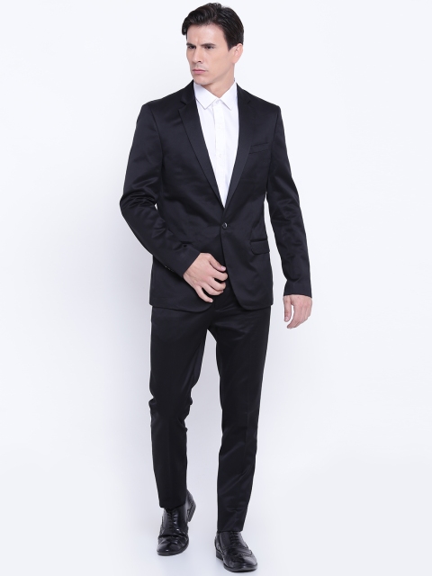 

Arrow New York Men Black Solid Single-Breasted Formal Suit