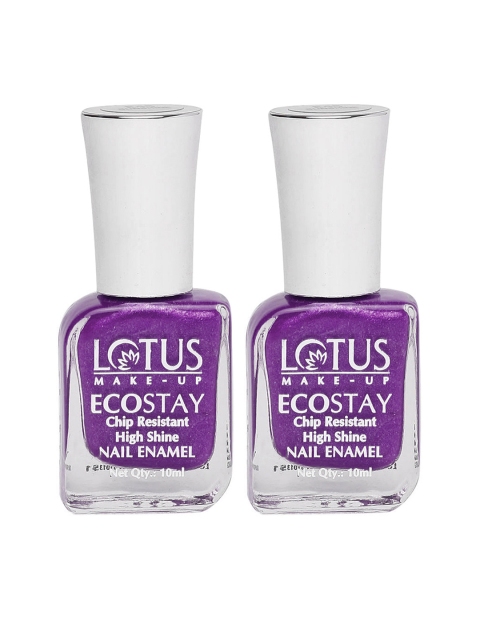 

Lotus Herbals Set of 2 Ecostay Purple Dazzle Nail Enamel E50