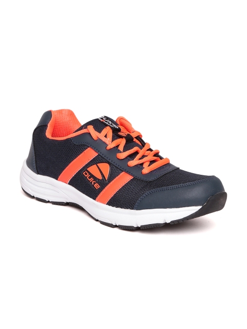 

Duke Men Navy & Orange Running Shoes, Navy blue
