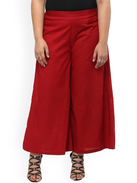 

Kira Plus Women Red Straight Solid Palazzos