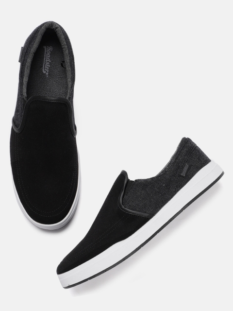 

Roadster Men Black Slip-on Sneakers
