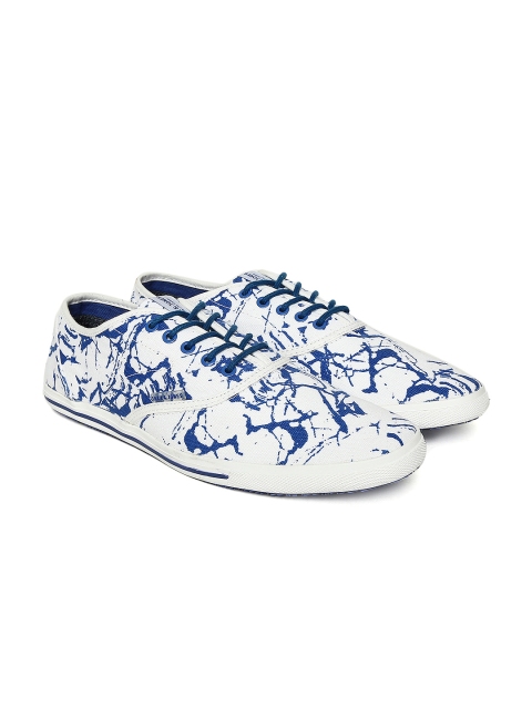 

Jack & Jones Men White & White Printed Sneakers