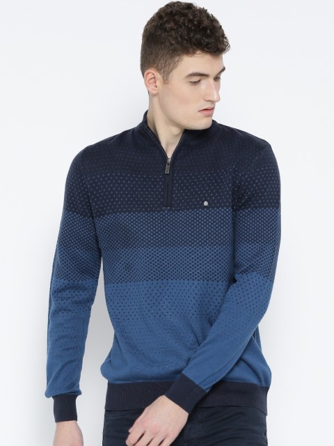

Blackberrys Men Blue Self Design Sweater