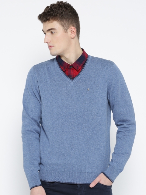 

Blackberrys Men Blue Solid Sweater