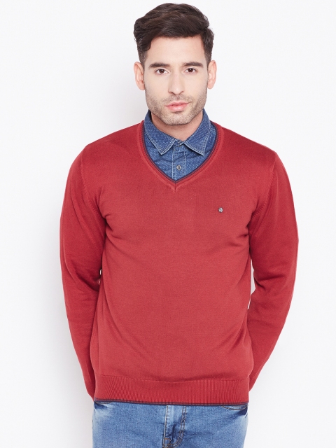 

Blackberrys Men Red Solid Sweater