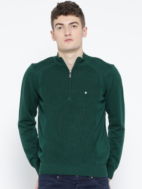 

Blackberrys Men Green Solid Pullover