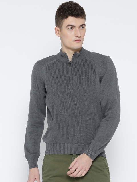 

Blackberrys Men Grey Melange Solid Sweater