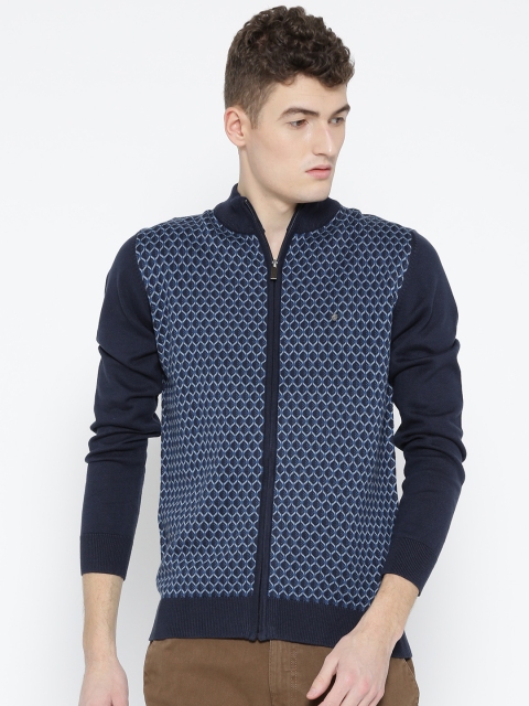 

Blackberrys Men Blue Self-Design Cardigan